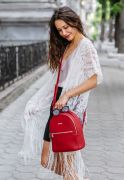 Фото Шкіряний міні-рюкзак Kylie рубін - червоний